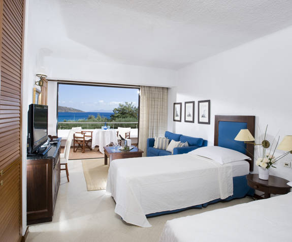 Elounda Bay Palace classic room sea view the room and the view