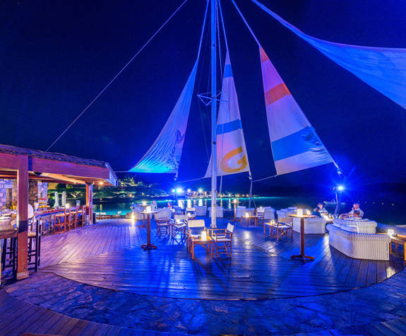 Elounda Bay Palace Sail-in Bar at night