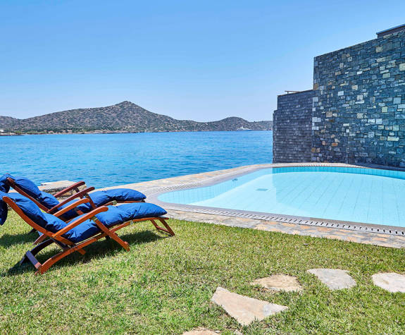 Elounda Bay Palace presidential suite private pool and the sunbeds