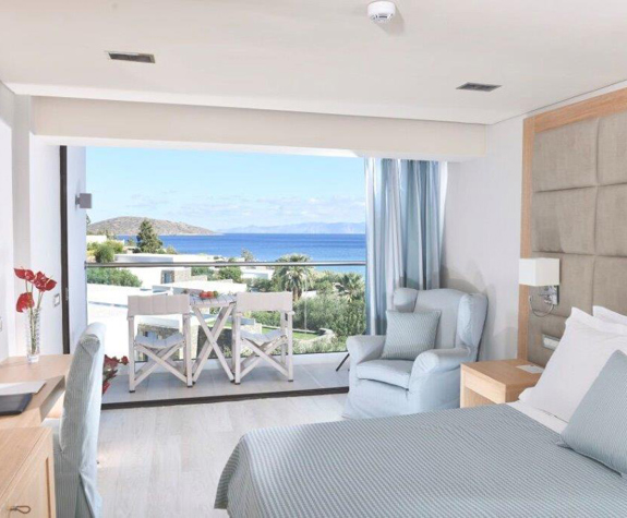 Elounda Bay Palace deluxe room sea view bedroom