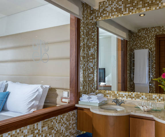 Elounda Bay Palace deluxe room sea view bathroom sinks